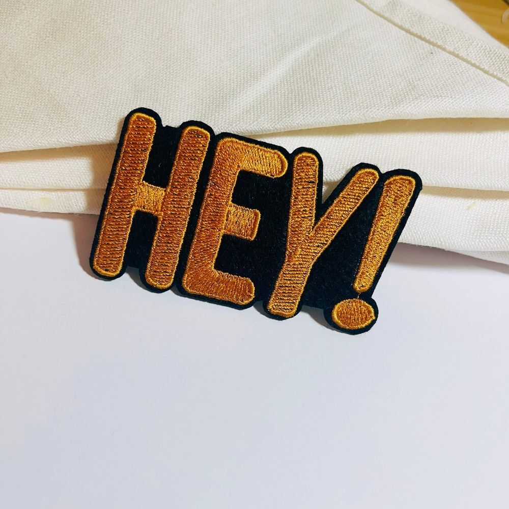 A1-iron on patches-Orange Hey‎